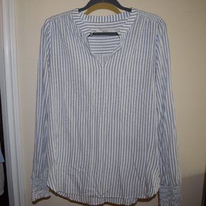 Loft Blue and White Stripes Blouse